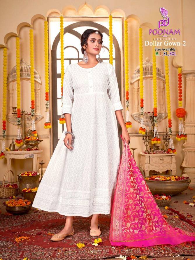 Poonam Dollar Gown 2 Wholesale Kurti With Dupatta Collection
